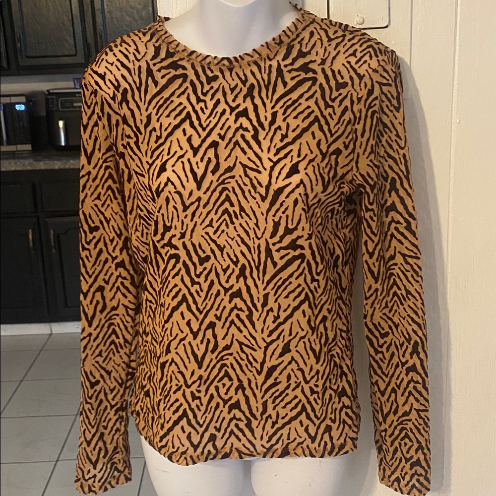 Zara Leopard Print Mesh Top